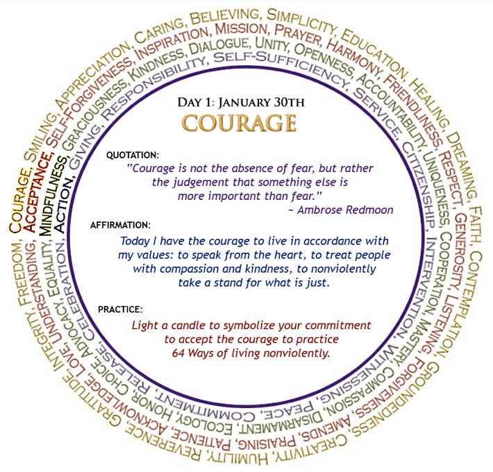 Season for Non-Violence: Day 1 - Courage