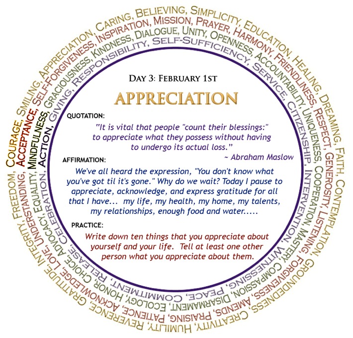 Season of Non-Violence Day 3: Appreciation / steph marks