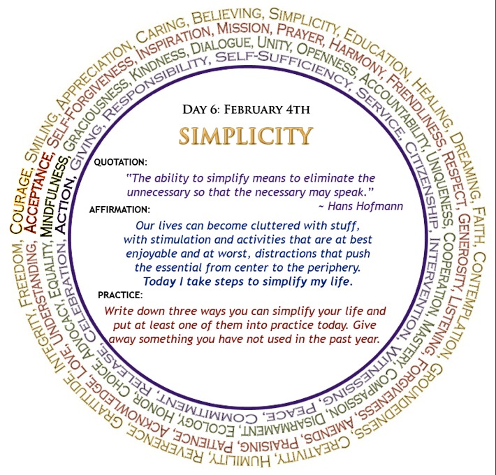 Season of Non-Violence Day 6: Simplicity / steph marks